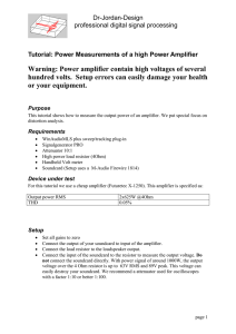 Warning: Power amplifier contain high voltages of several hundred