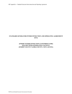 standard generator interconnection and operating agreement
