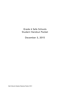 Grade 6 Safe Schools Student Handout Packet December 3, 2015