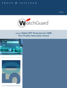 2015 Global APT Protection for SMB New Product Innovation Award