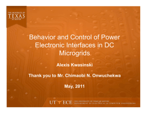 Behavior and Control of Power Electronic Interfaces in DC Microgrids