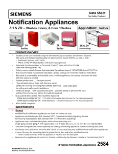 2584: ZH and ZR Series of notification appliances