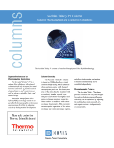 Acclaim Trinity P1 Column Data Sheet