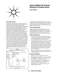 Agilent ZORBAX SB-C8 Rapid Resolution Threaded Column Data