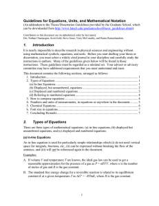 Guidelines for Equations - Louisiana Tech University