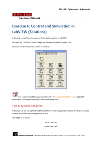 Exercise 6: Control and Simulation in LabVIEW (Solutions)