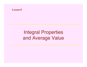 Integral Properties and Average Value