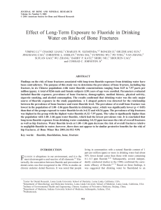 Effect of Long-Term Exposure to Fluoride in Drinking Water on Risks