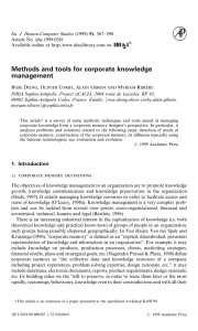 Methods and tools for corporate knowledge management