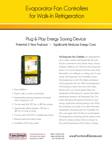 Evaporator Fan Controllers for Walk-In Refrigeration