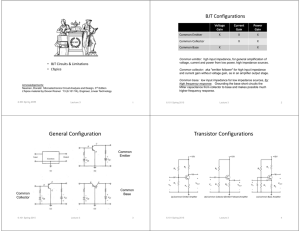 General Configuration Transistor Configurations