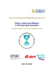 Policy, niches and diffusion in UK smart grid innovation