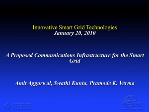 Innovative Smart Grid Technologies January 20, 2010 A Proposed