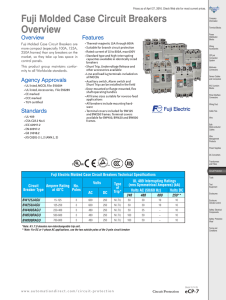 Fuji Molded Case Circuit Breakers 125A Frame