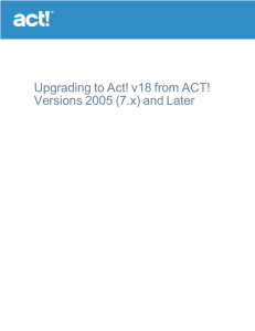 Upgrading to Act! v17 from ACT! Versions 2005 (7.x)