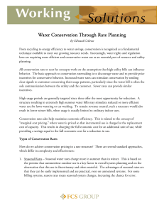 Water Conservation Through Rate Planning