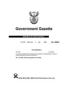 Electricity Regulation Act [No. 4 of 2006]