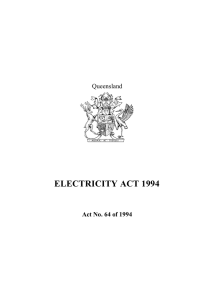 Electricity Act 1994 - Queensland Legislation