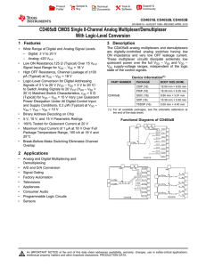 CD405xB CMOS Single 8-Channel Analog