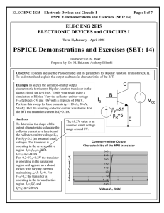 PSPICE Demonstrations and Exercises (SET: 14)