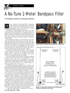 A No Tune 2 Meter Bandpass Filter