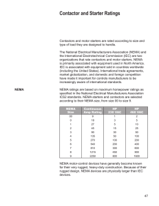 Contactor and Starter Ratings