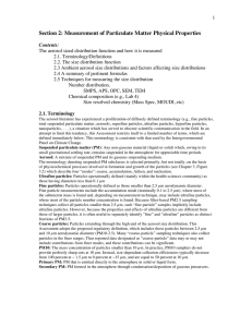 Class Notes Aerosols and Size Distrn