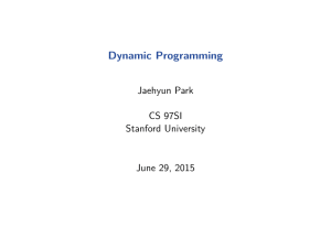 Dynamic Programming - Stanford University