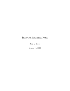 Statistical Mechanics Notes - University of Pennsylvania High