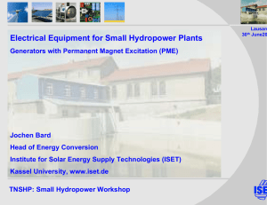 Electrical Equipment for Small Hydropower Plants Generators with