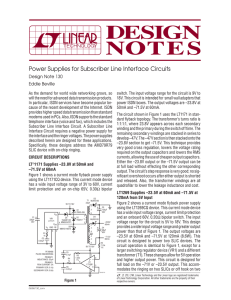 Power Supplies for Subscriber Line Interface Circuits