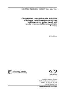 Environmental requirements and tolerances of Rainbow trout