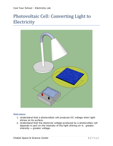 Photovoltaic Cell: Converting Light to Electricity