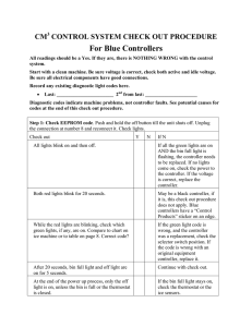 CM3 Control System - Check Out Procedure