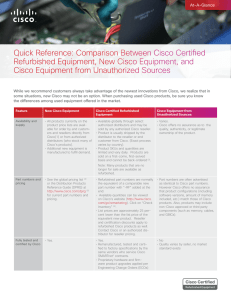 Quick Reference: Comparison Between Cisco Certified Refurbished