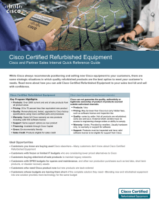 Cisco Certified Refurbished Equipment