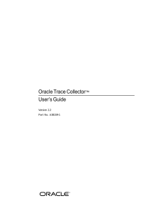 Oracle Trace Collector™ User`s Guide