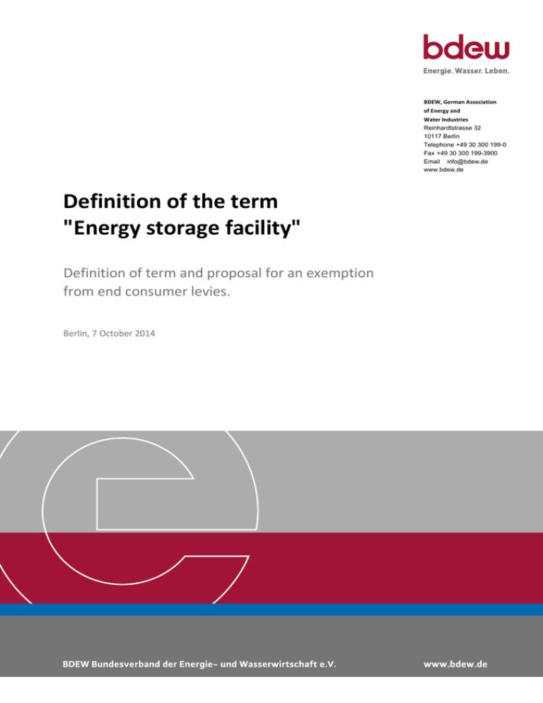 Definition of the term "Energy storage facility"