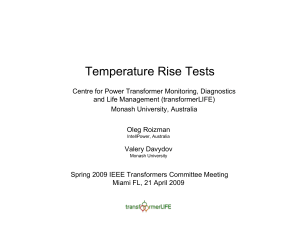 Temperature Rise Tests - IEEE Standards Working Group Areas