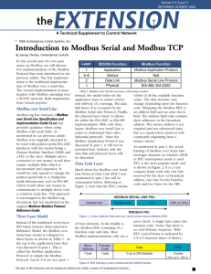 Introduction to Modbus Serial and Modbus TCP