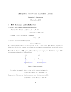 LTI System Review and Equivalent Circuits