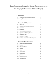 Basic Procedures for Applied Biology Experiments (Ver. 1.5)