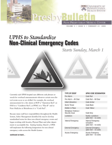 Non-Clinical Emergency Codes