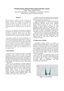 Braking Energy Regeneration using hydraulic systems