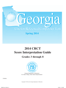 2014 CRCT Score Interpretation Guide