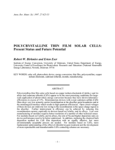 Polycrystalline Thin Film Solar Cells: Present Status and Future