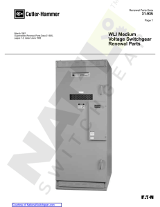 WLI Medium Voltage Switchgear Renewal Parts
