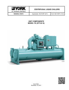 YK Style G Centrifugal Liquid Chillers, Renewal Parts (Form 160.75