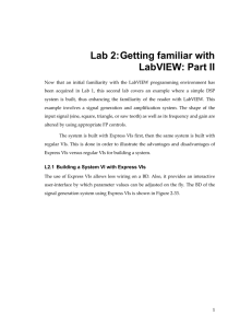 Lab 2: Getting familiar with LabVIEW: Part II