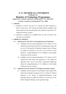 Bachelor of Technology Programmes